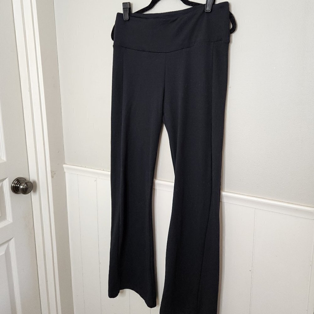 BETABRAND Black Dress Pants Yoga Waistband Flare Leg